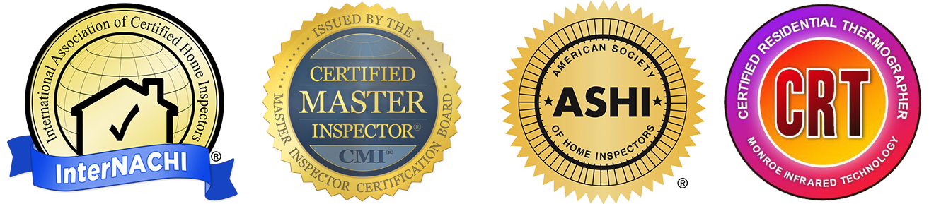 International Association f Certified Home Inspectors InterNACHI logo, InterNACHI Certified Professional Inspector CPI, and American Society of Home Inspectors ASHI Logo